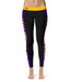 UW-Stevens Point Pointers UWSP Vive La Fete Game Day Collegiate Purple Stripes Women Black Yoga Leggings 2 Waist Tights