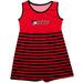 WSSU Winston-Salem State Rams Vive La Fete Girls Game Day Sleeveless Tank Dress Solid Red Logo Stripes on Skirt