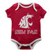 Washington State WSU Cougars Vive La Fete Infant Game Day Crimson Short Sleeve Onesie New Fan Logo and Mascot Bodysuit