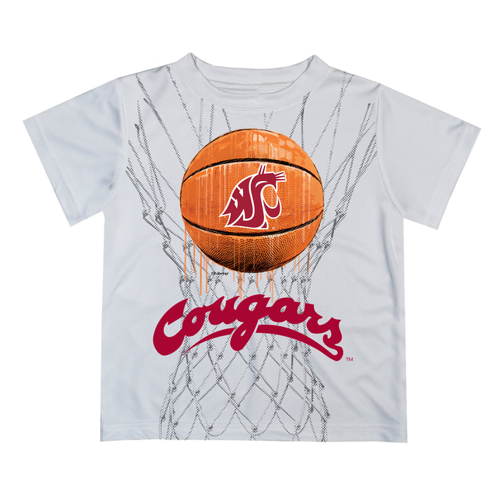 Washington State University WSU Cougars Original Dripping Ball White T-Shirt by Vive La Fete