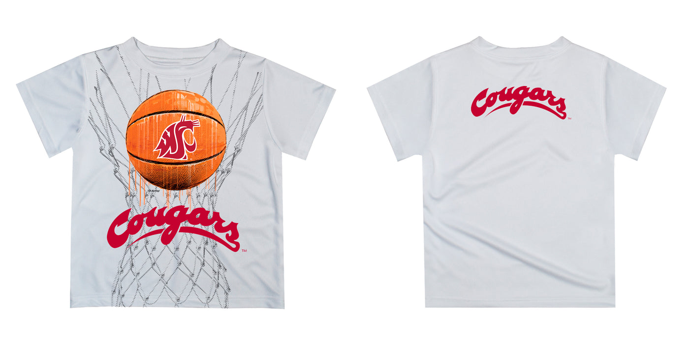 Washington State University WSU Cougars Original Dripping Basketball Crimson T-Shirt by Vive La Fete - Vive La Fête - Online Apparel Store