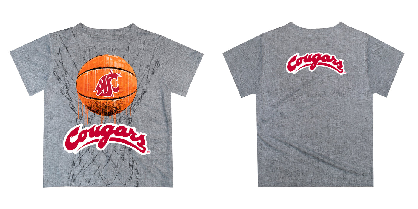 Washington State University WSU Cougars Original Dripping Basketball Crimson T-Shirt by Vive La Fete - Vive La Fête - Online Apparel Store