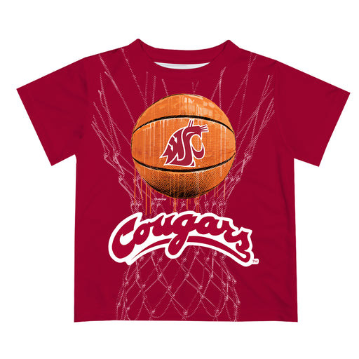 Washington State University WSU Cougars Original Dripping Ball Crimson T-Shirt by Vive La Fete