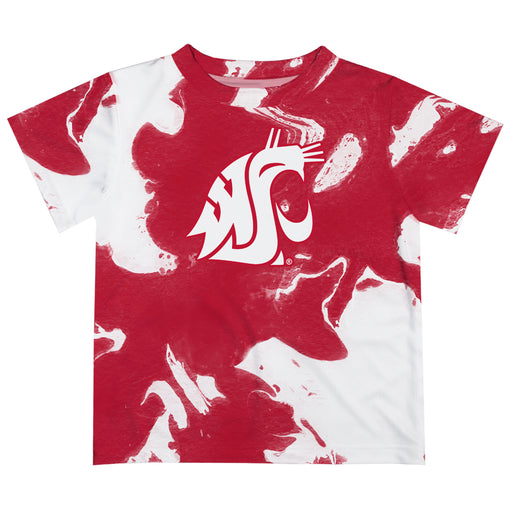 Washington State University WSU Cougars Vive La Fete Marble Boys Game Day Crimson Short Sleeve Tee