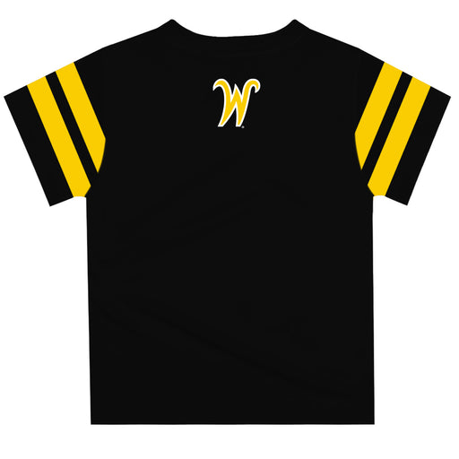 Wichita State Shockers WSU Vive La Fete Boys Game Day Black Short Sleeve Tee with Stripes on Sleeves - Vive La Fête - Online Apparel Store