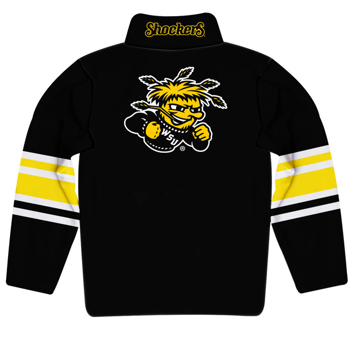 Wichita State Shockers WSU Vive La Fete Game Day Black Quarter Zip Pullover Stripes on Sleeves - Vive La Fête - Online Apparel Store