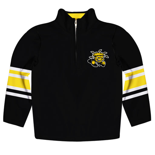 Wichita State Shockers WSU Vive La Fete Game Day Black Quarter Zip Pullover Stripes on Sleeves - Vive La Fête - Online Apparel Store