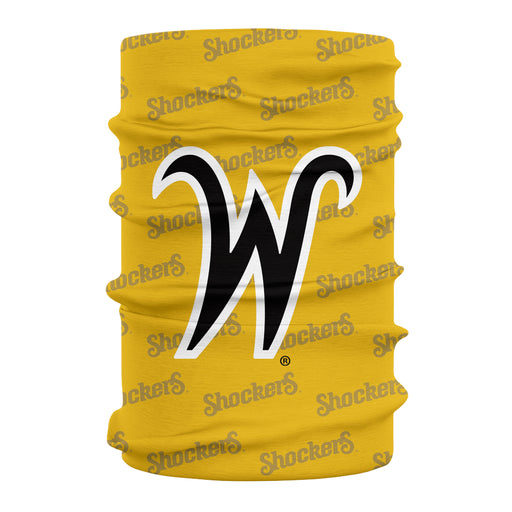 Wichita State University Shockers Neck Gaiter Yellow All Over Logo - Vive La Fête - Online Apparel Store