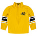 Wichita State Shockers WSU Vive La Fete Game Day Yellow Quarter Zip Pullover Stripes on Sleeves