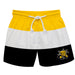 Wichita State Shockers WSU Vive La Fete Yellow White Black Stripes Swimtrunks V1