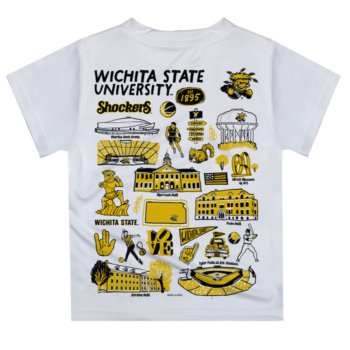 Wichita State Shockers WSU Hand Sketched Vive La Fete Impressions Artwork Boys Black Short Sleeve Tee Shirt - Vive La Fête - Online Apparel Store