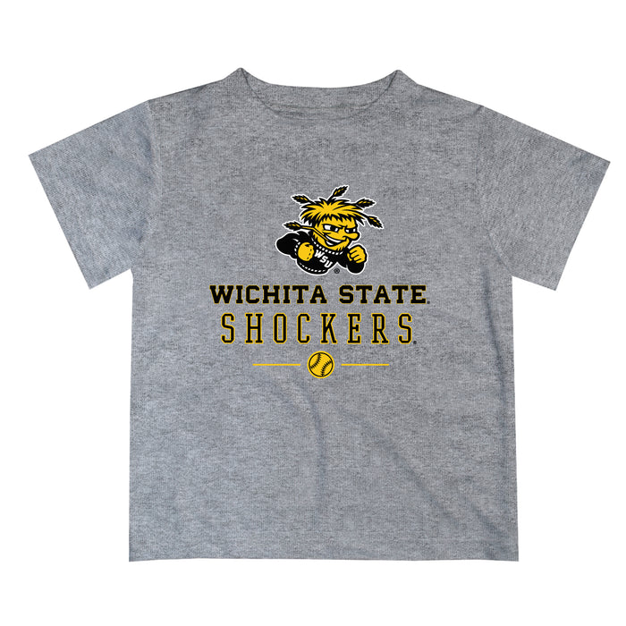 Wichita State Shockers WSU Vive La Fete Soccer V1 Gray Short Sleeve Tee Shirt