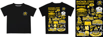 Wichita State Shockers WSU Hand Sketched Vive La Fete Impressions Artwork Boys Black Short Sleeve Tee Shirt - Vive La Fête - Online Apparel Store