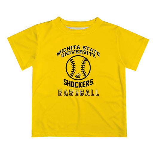 Wichita State Shockers WSU Vive La Fete Football V2 Yellow Short Sleeve Tee Shirt