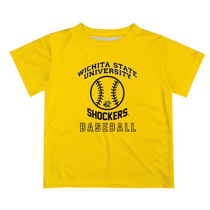 Wichita State Shockers WSU Vive La Fete Football V2 Yellow Short Sleeve Tee Shirt