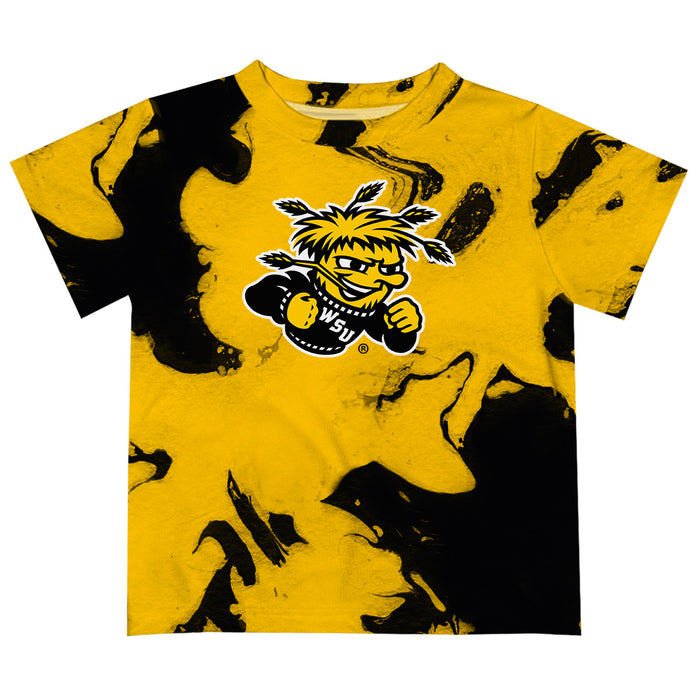 Wichita State Shockers WSU Vive La Fete Marble Boys Game Day Yellow Short Sleeve Tee