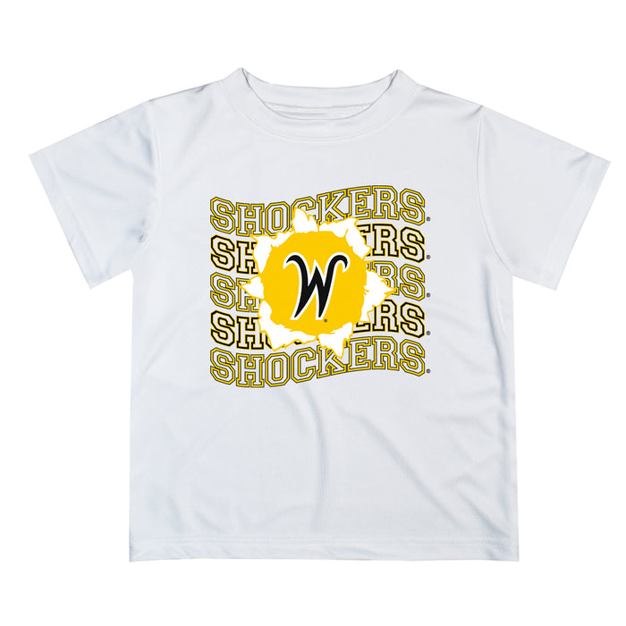 Wichita State Shockers WSU Vive La Fete White Art V1 Short Sleeve Tee Shirt