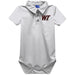 West Texas A&M Buffaloes Embroidered White Solid Knit Boys Polo Bodysuit