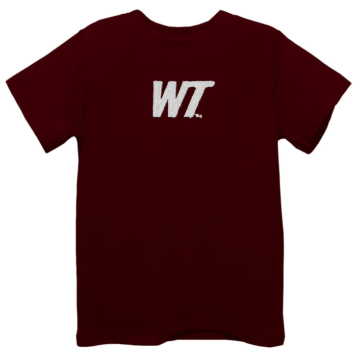 West Texas A&M Buffaloes Embroidered Maroon knit Short Sleeve Boys Tee Shirt