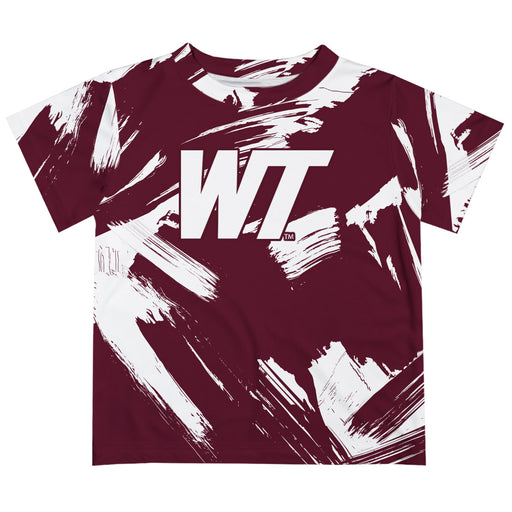 West Texas A&M Buffaloes Vive La Fete Boys Game Day Maroon Short Sleeve Tee Paint Brush