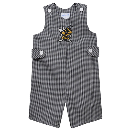 West Virginia Yellow Jackets WVSU Embroidered Black Gingham Boys Jon Jon