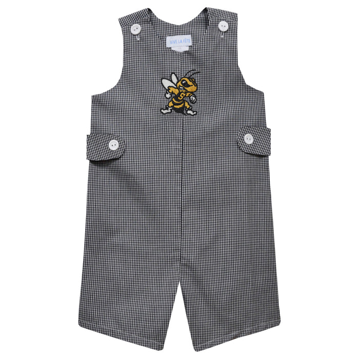 West Virginia Yellow Jackets WVSU Embroidered Black Gingham Boys Jon Jon