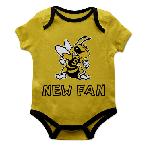 West Virginia Yellow Jackets WVSU Vive La Fete Infant Game Day Gold Short Sleeve Onesie New Fan Logo and Mascot Bodysuit