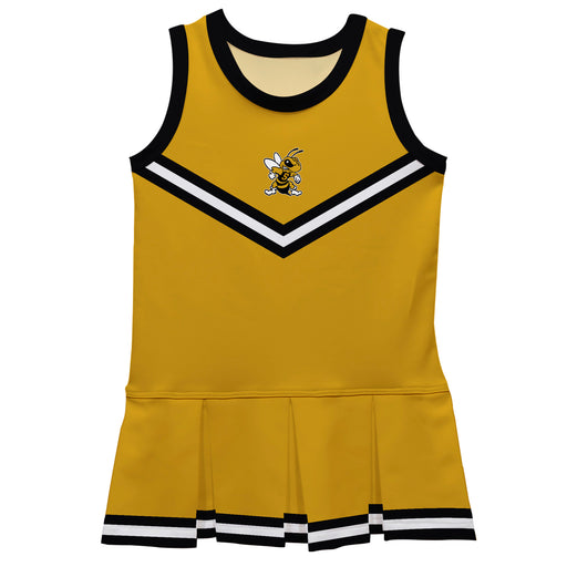 West Virginia Yellow Jackets WVSU Vive La Fete Game Day Gold Sleeveless Cheerleader Dress