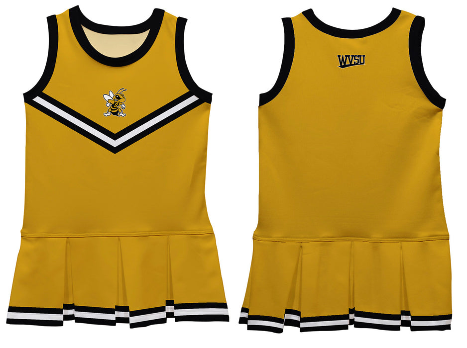 West Virginia Yellow Jackets WVSU Vive La Fete Game Day Gold Sleeveless Youth Cheerleader Dress - Vive La Fête - Online Apparel Store