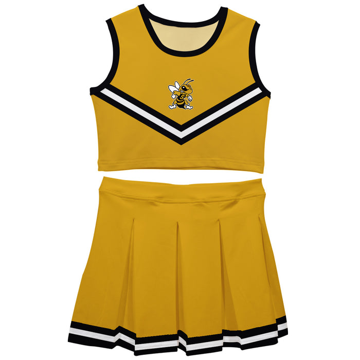 West Virginia Yellow Jackets WVSU Vive La Fete Game Day Gold Sleeveless Chearleader Set