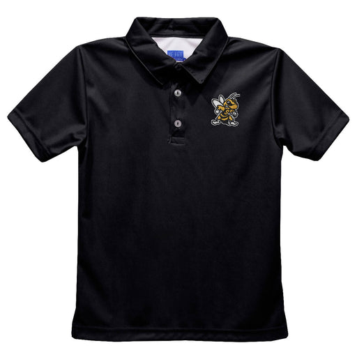 West Virginia Yellow Jackets WVSU Embroidered Black Short Sleeve Polo Box Shirt