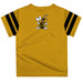 West Virginia State Yellow Jackets  Vive La Fete Boys Game Day Gold Short Sleeve Tee with Stripes on Sleeves - Vive La Fête - Online Apparel Store
