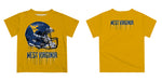 West Virginia University Mountaineers Original Dripping Football Gold T-Shirt by Vive La Fete - Vive La Fête - Online Apparel Store
