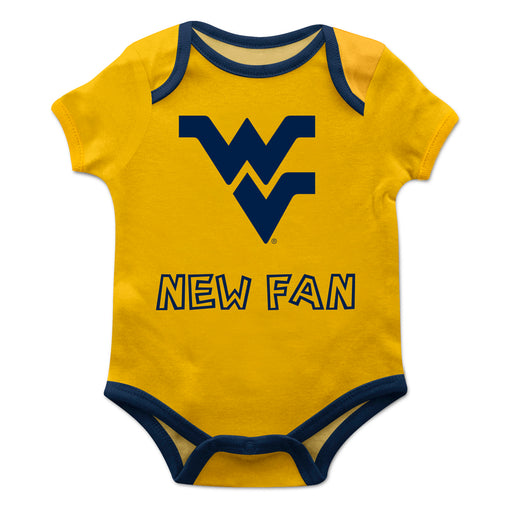 West Virginia Vive La Fete Infant Game Day Gold Short Sleeve Onesie New Fan Logo and Mascot Bodysuit