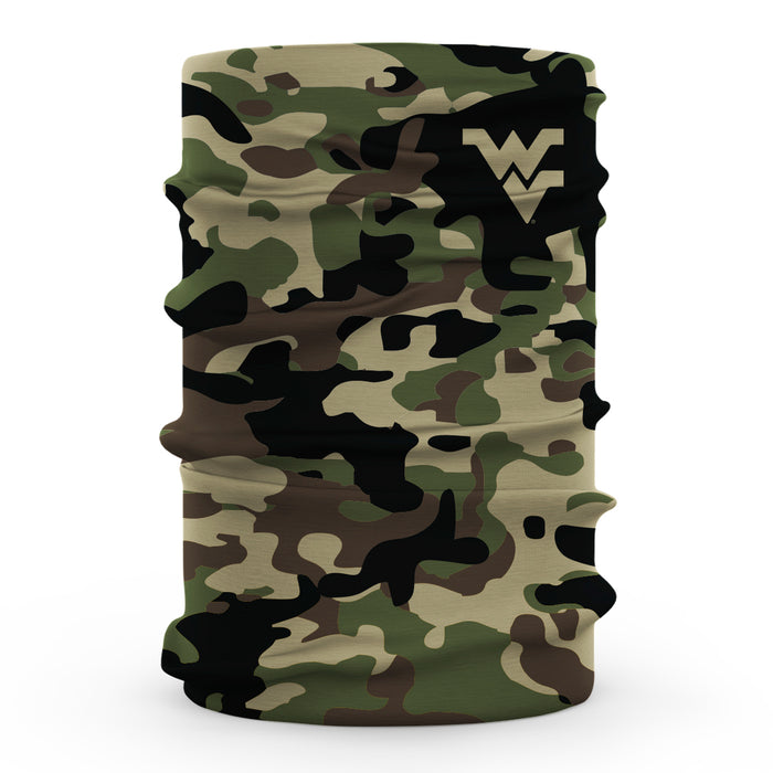West Virginia Mountaineers Vive La Fete Camo Collegiate Face Cover Soft Camouflage Four Way Stretch Neck Gaiter