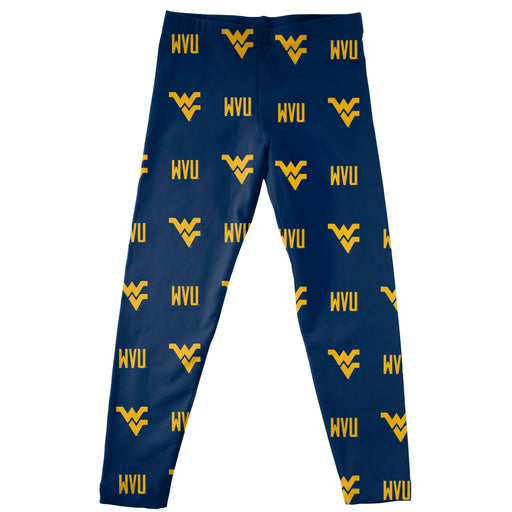 West Virginia Print Blue Leggings
