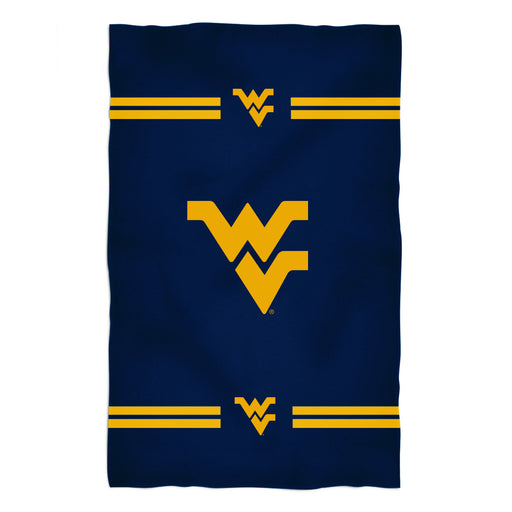 West Virginia Mountaineers Vive La Fete Game Day Absorbent Premium Blue Beach Bath Towel 51 x 32 Logo and Stripes