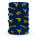 West Virginia Mountaineers Vive La Fete All Over Logo Game Day Collegiate Face Cover Soft 4-Way Stretch Neck Gaiter