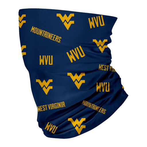 West Virginia Mountaineers Vive La Fete All Over Logo Game Day Collegiate Face Cover Soft 4-Way Stretch Neck Gaiter - Vive La Fête - Online Apparel Store