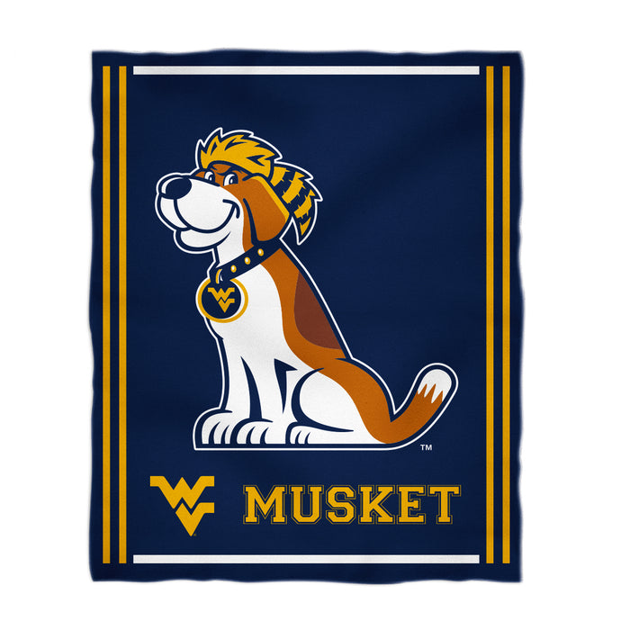 West Virginia University Mountaineers Vive La Fete Kids Game Day Navy Plush Soft Minky Blanket 36 x 48 Mascot