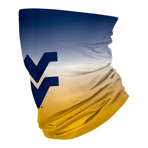 West Virginia Mountaineers Vive La Fete Degrade Logo Game Day Collegiate Face Cover Soft 4-Way Stretch Neck Gaiter - Vive La Fête - Online Apparel Store