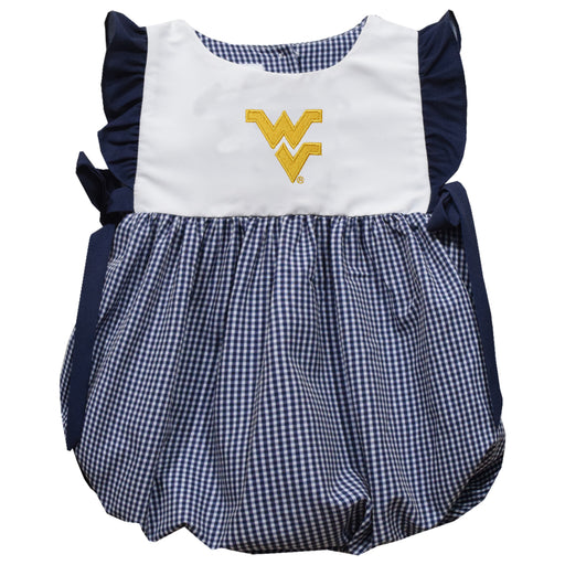 West Virginia University Mountaineers Embroidered Navy Gingham Bubble