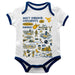 West Virginia University Mountaineers Hand Sketched Vive La Fete Impressions Artwork Infant White Short Sleeve Onesie Bo