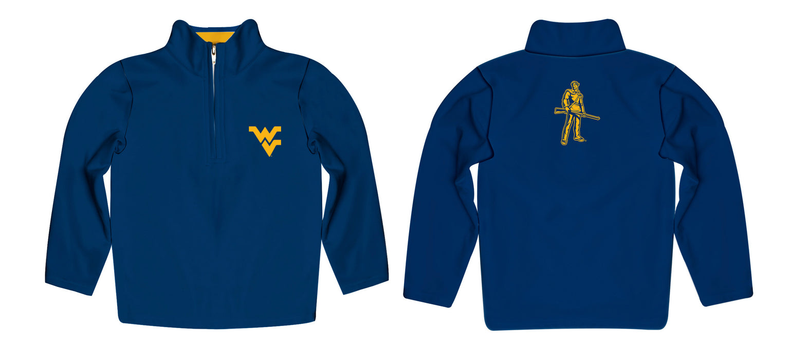 West Virginia Mountaineers Vive La Fete Game Day Solid Gold Quarter Zip Pullover Sleeves - Vive La Fête - Online Apparel Store