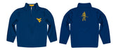 West Virginia Mountaineers Vive La Fete Game Day Solid Gold Quarter Zip Pullover Sleeves - Vive La Fête - Online Apparel Store