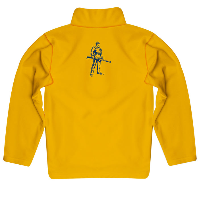 West Virginia Mountaineers Vive La Fete Game Day Solid Gold Quarter Zip Pullover Sleeves - Vive La Fête - Online Apparel Store