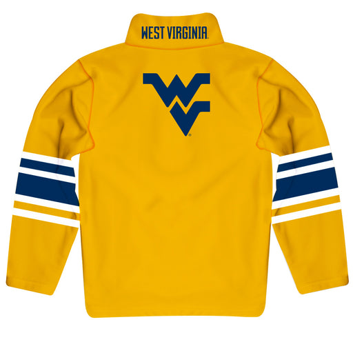 West Virginia Mountaineers Vive La Fete Game Day Gold Quarter Zip Pullover Stripes on Sleeves - Vive La Fête - Online Apparel Store