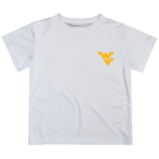 West Virginia University Mountaineers Hand Sketched Vive La Fete Impressions Artwork Boys White Short Sleeve Tee Shirt