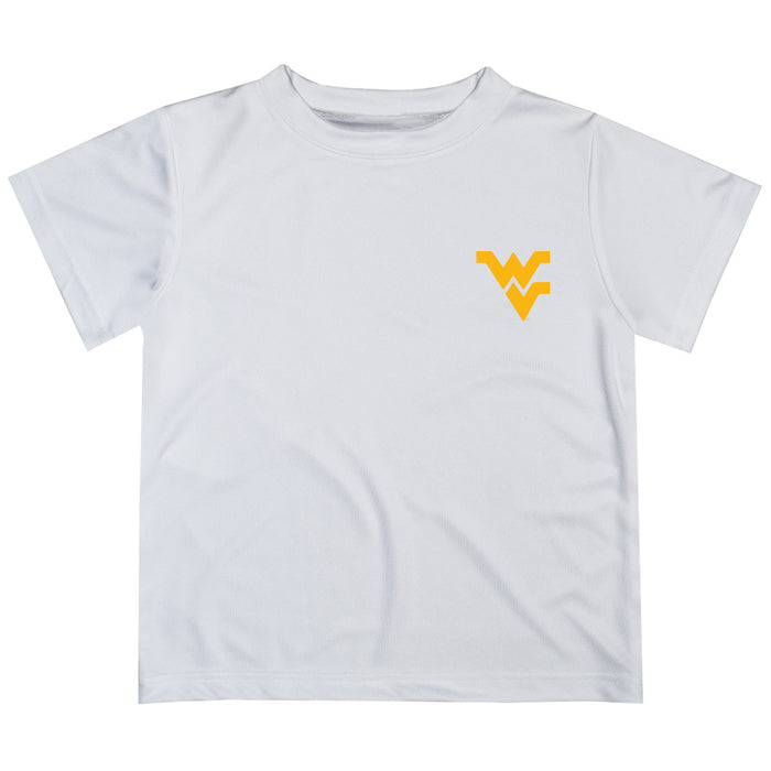 West Virginia University Mountaineers Hand Sketched Vive La Fete Impressions Artwork Boys White Short Sleeve Tee Shirt