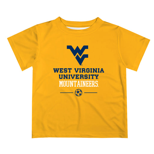 West Virginia Mountaineers Vive La Fete Soccer V1 Gold Short Sleeve Tee Shirt